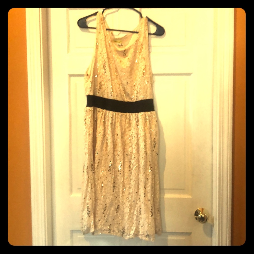 Champagne Lace and Gold Bridal Shower Dress.